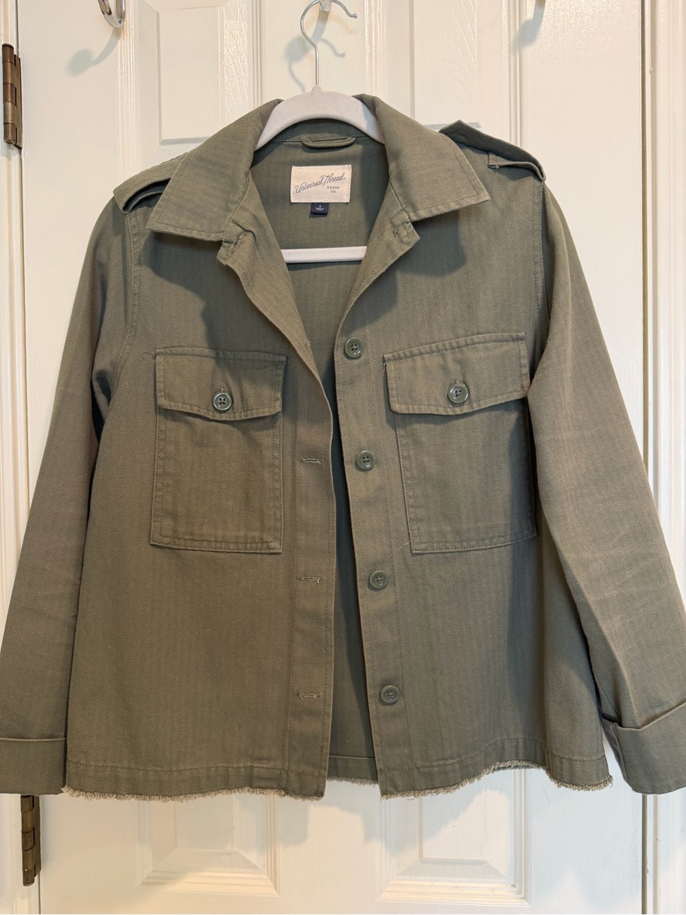 Universal Thread Olive Utility Jacket with Flap Pockets